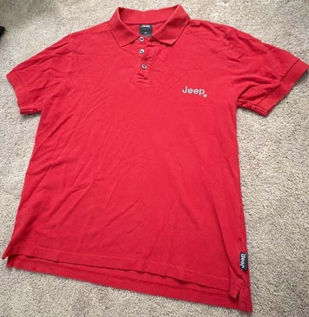 Jeep Since 1941 Men's Red Short Sleeve Polo Shirt Size M